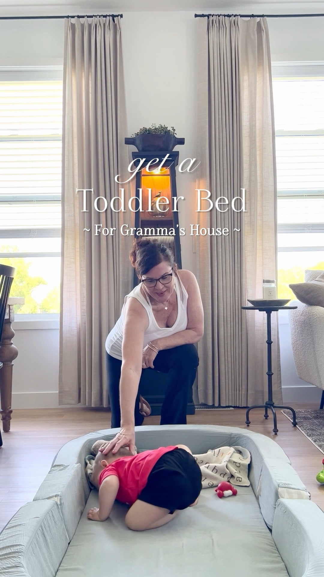 Get a toddler bed for grammas house! I don’t have the space for a crib, so This bed works like a charm for my toddling grands. I also added a tempurpedic pad as it isn’t super cushiony. 

 

#LTKHome #LTKSeasonal #LTKSaleAlert
