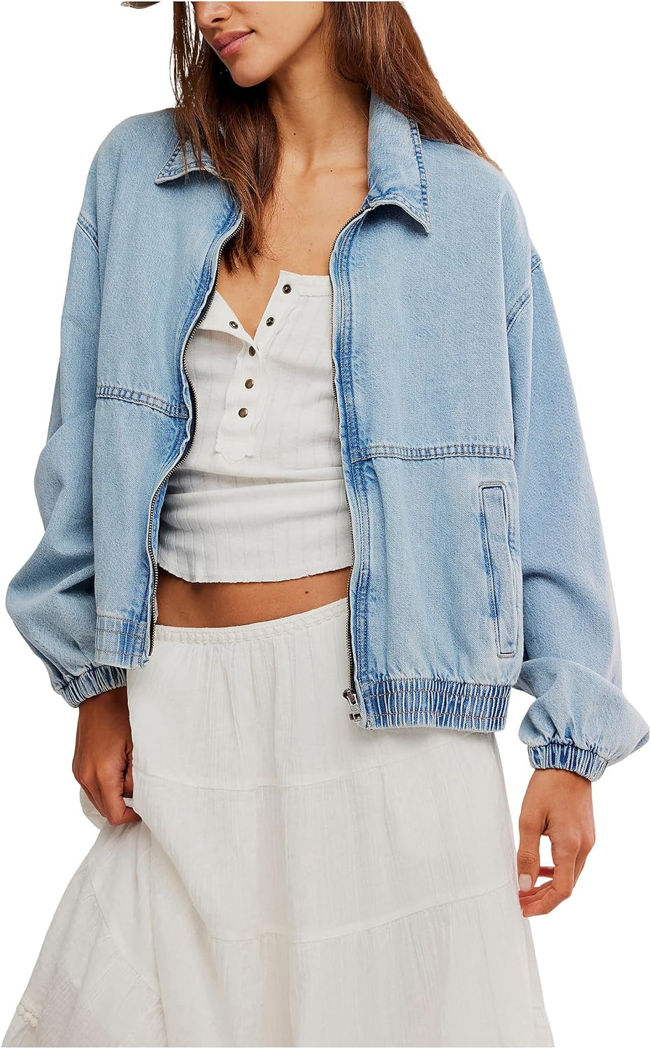 Free People Birdie Denim Jacket | Amazon (US)