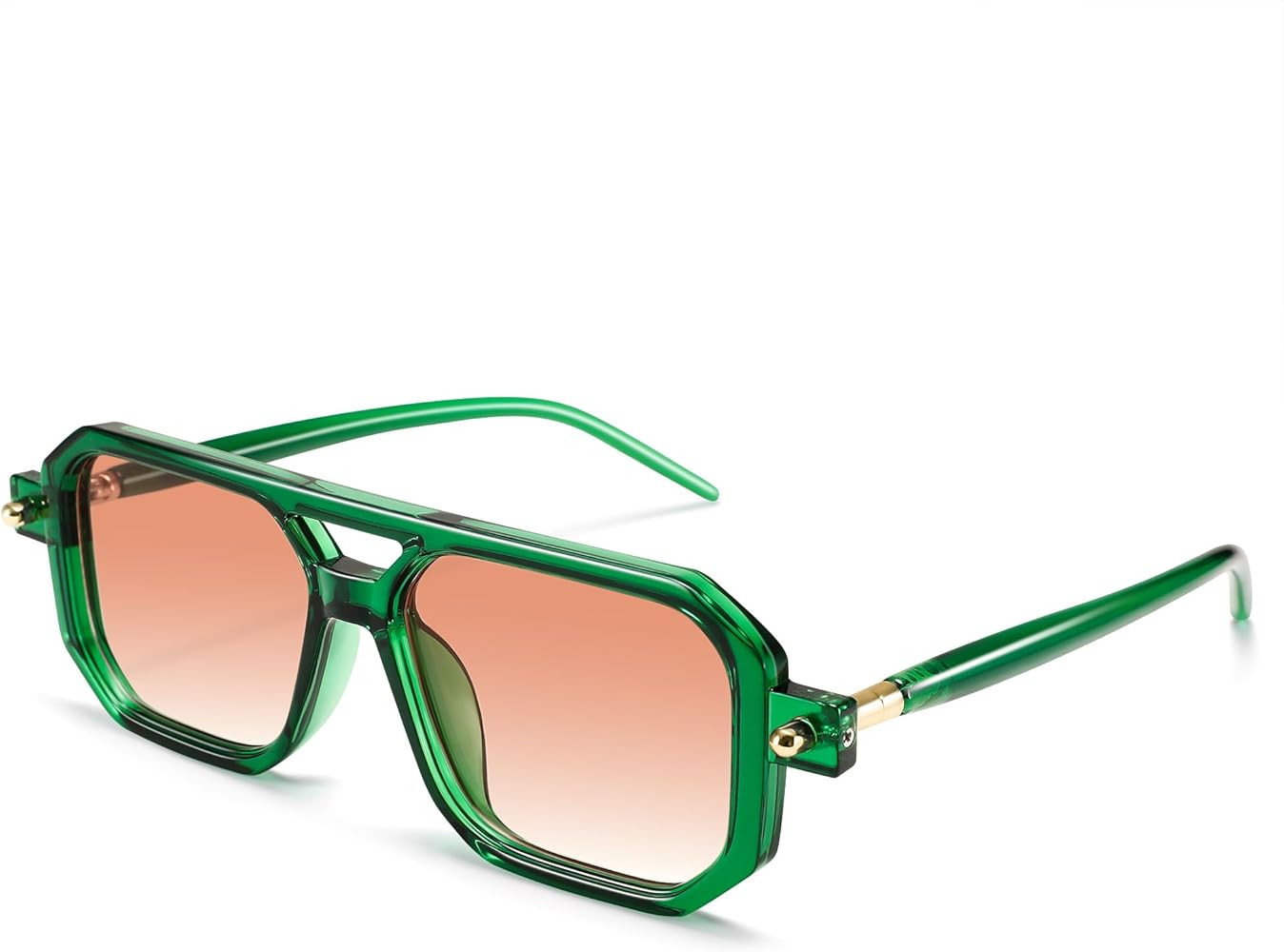 Retro Aviator Sunglasses for Women Men - Trendy Square Sun Glasses | Amazon (US)