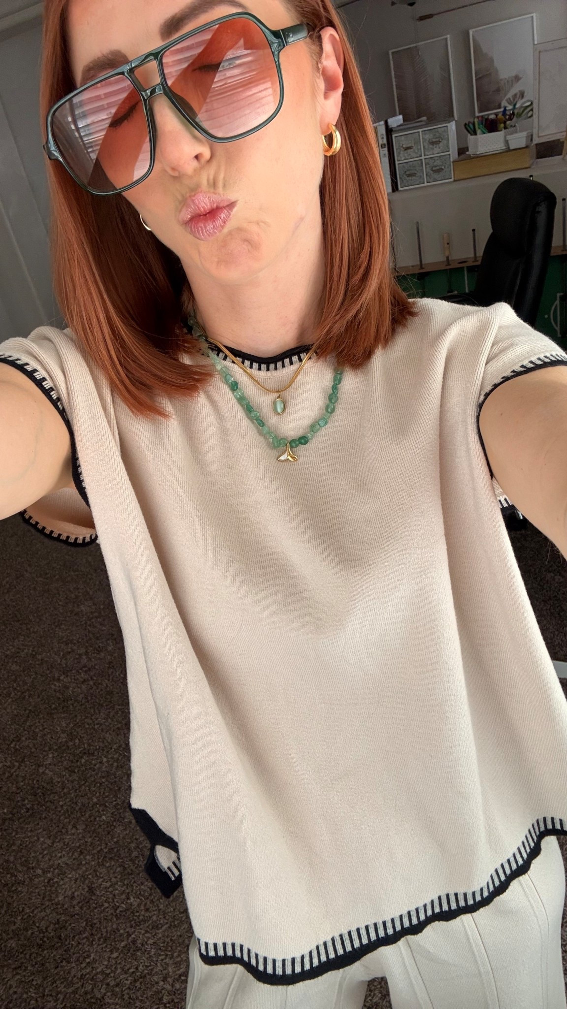 Matching set size medium, does shrink, a little thick but SO comfy!

Green stone jewelry just does it for me too 💚 and to match them with some green sunglasses 😙👌🏻

#LTKmomlife #LTKgrwm #LTKootd