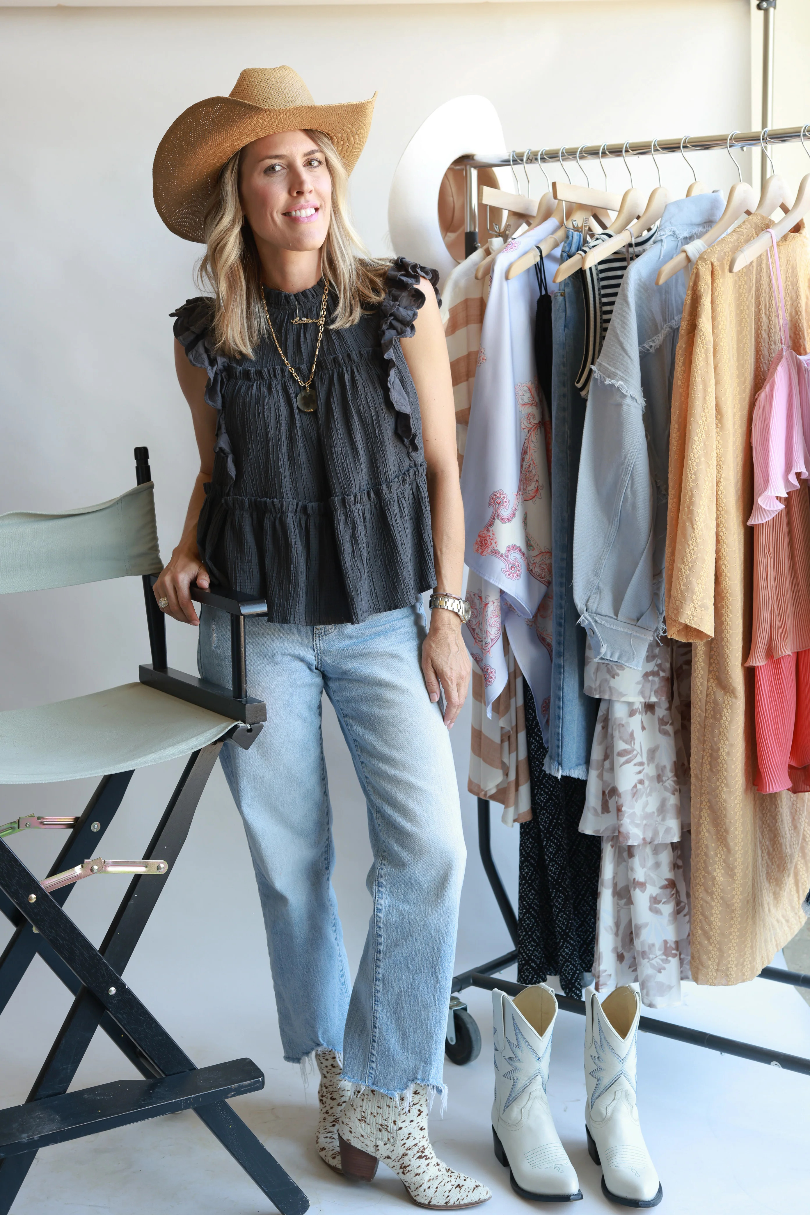 Pink Floral High-Neck Flowy Dress | Flea Style