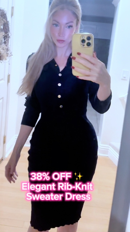 Elegant meets effortless. ✨
This rib-knit button-front sweater dress gives you that timeless hourglass silhouette — flattering, fitted, and chic from desk to dinner.
I’m wearing a size Small (fits true to size).
Now 38% off + free shipping! 💙 Available in Royal Blue, Black, and Burgundy.

#sweaterdress
#fallfashion
#elegantstyle
#officelook
#classystyle
#winteroutfit
#LTKfall
#LTKunder50
#LTKworkwear
#fashionfinds


#LTKWorkwear #LTKFindsUnder50 #LTKStyleTip