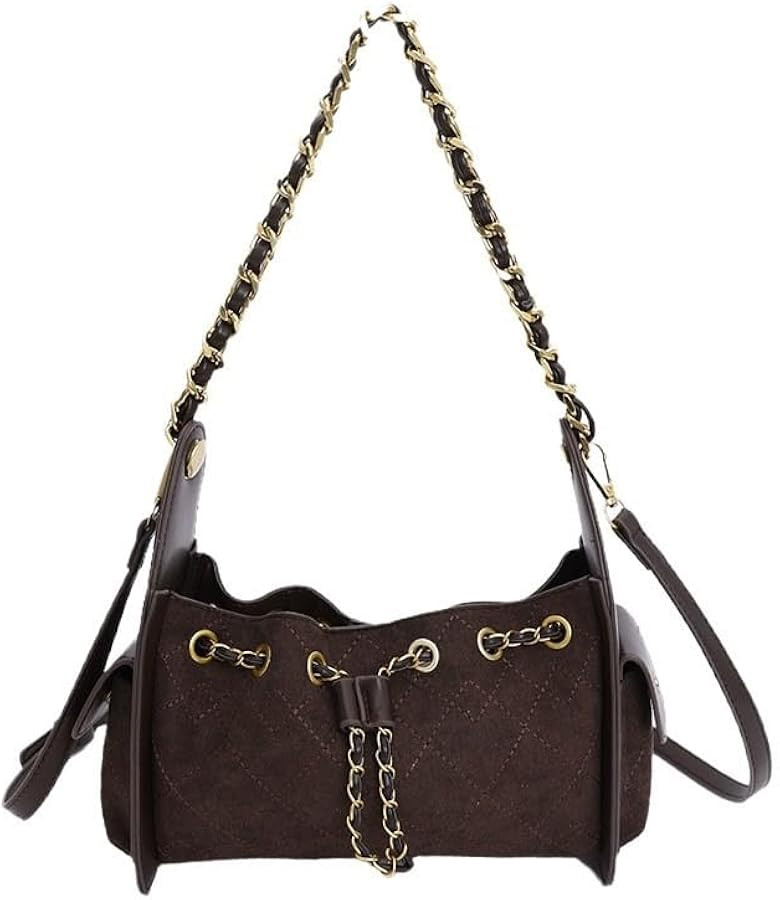 Y2k Chain Suede Leather Purse Vintage Crossbody Bag Women Trendy Handbags | Amazon (US)