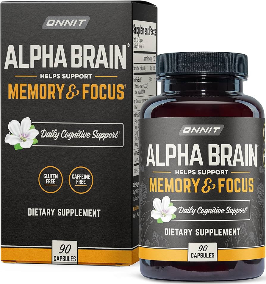 Onnit Alpha Brain Premium Nootropic Brain Supplement, 90 Count, for Men & Women - Caffeine-Free F... | Amazon (US)