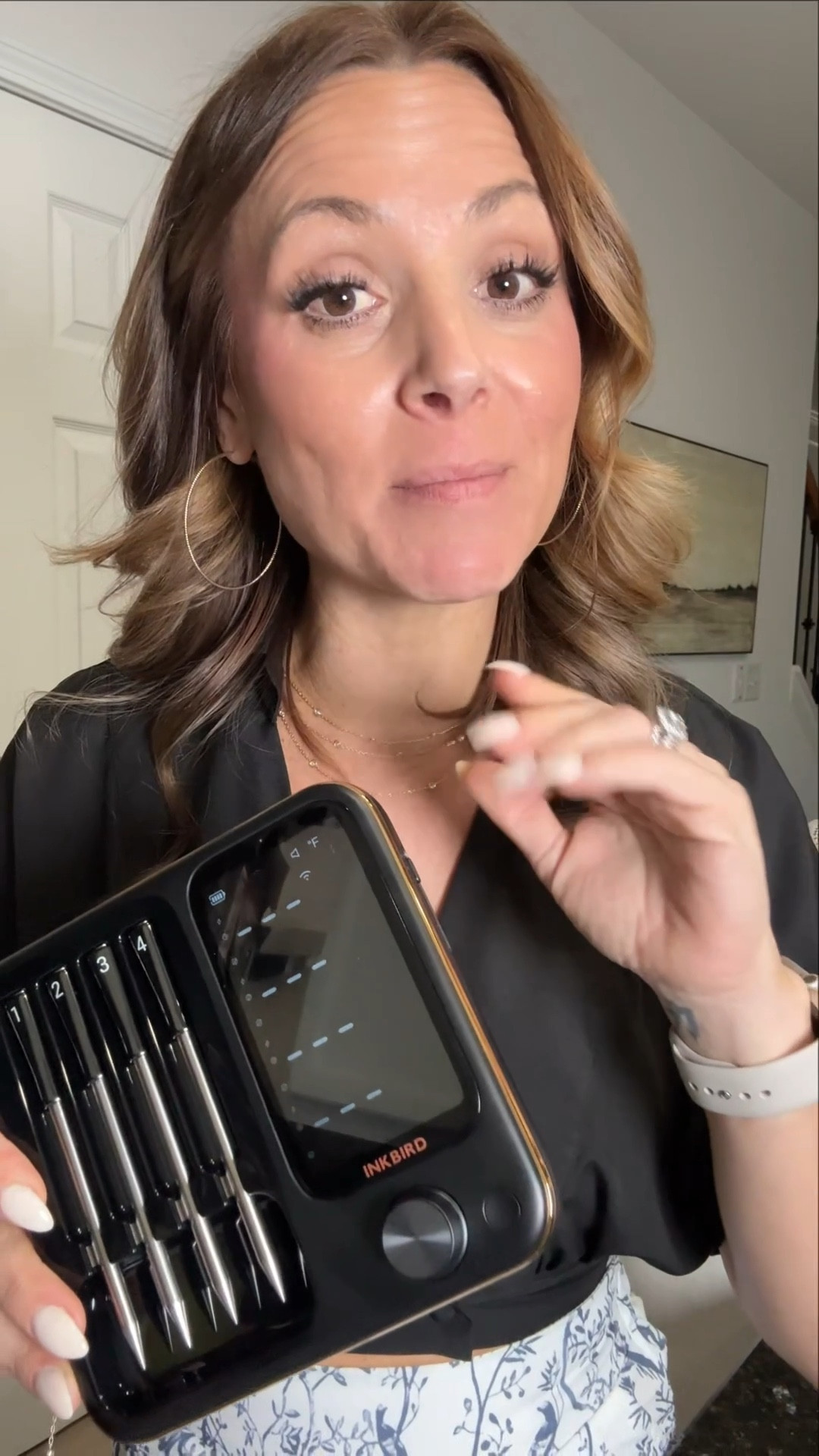 A wireless Bluetooth meat thermometer takes the pressure off completely by tracking the exact temperature of each piece of meat in real time from your phone.

No more cutting into food. No more opening the oven repeatedly. No more overcooked or undercooked meals.

With 4 probes, you can cook multiple preferences at once and actually get it right every time.

• #KitchenTips
• #CookingMadeEasy
• #FamilyDinner
• #KitchenGadgets
• #HomeCooking