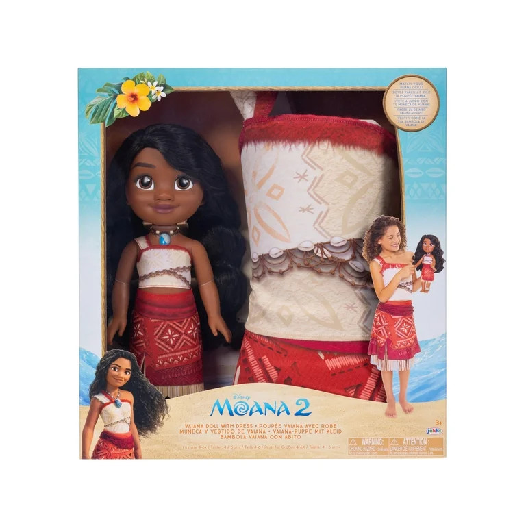 Disney Princess Moana Doll and Dress Roleplay for Girls Ages 4-6 - Walmart.com | Walmart (US)