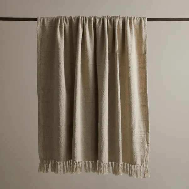 Natural Cotton Check Throw | Dunelm (migrated)