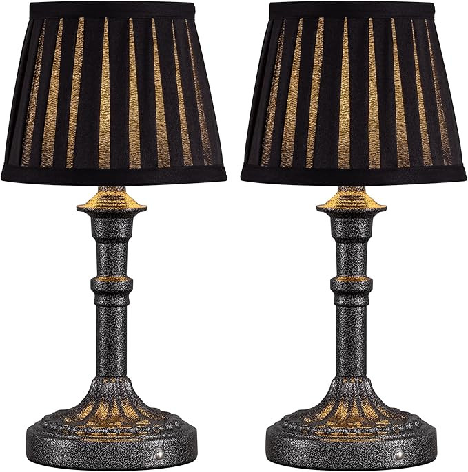 KDG Cordless Portables Table Lamp Set of 2, LED Fabric Shade Small Desk Lamps, 5000mAh Battery Po... | Amazon (US)