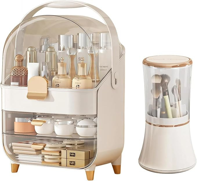 Makeup Organizer Countertop, Make Up Organizers for Vanity & Skincare Organizers Makeup Brush Hol... | Amazon (US)