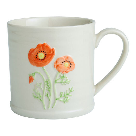 Cream Flower Hand Painted Ceramic Mug by World Market | World Market