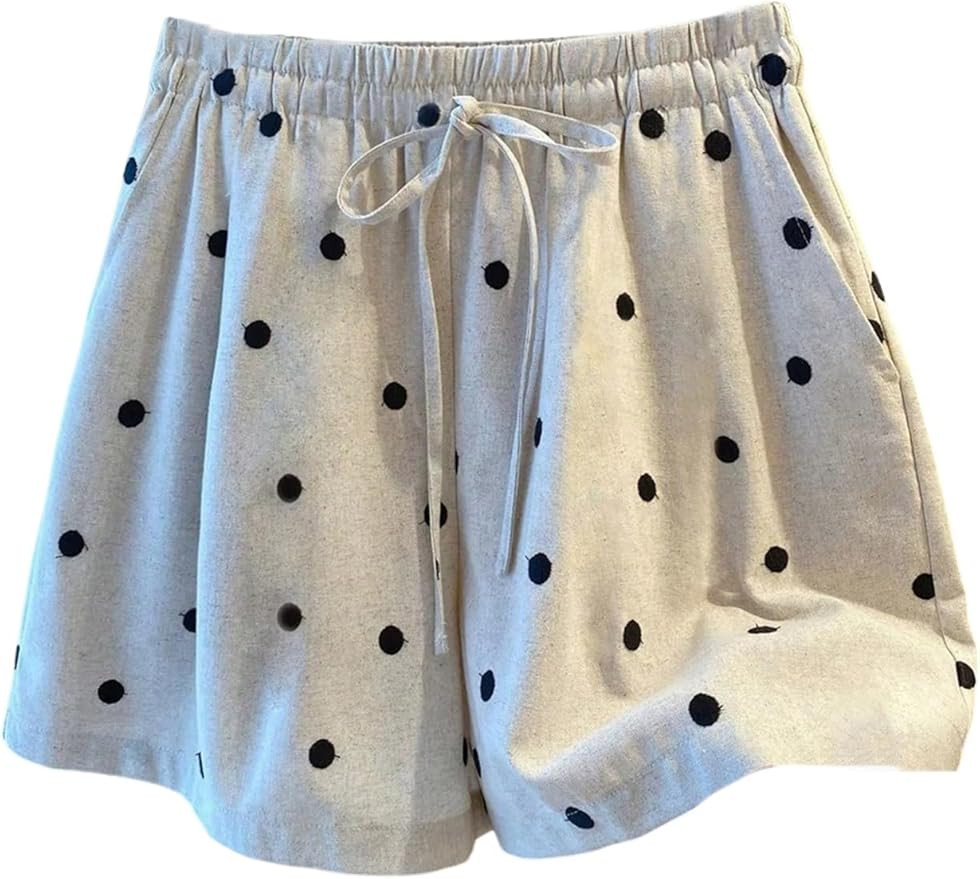 MakeMeChic Women's Polka Dots Wide Leg Shorts Elastic High Waisted Summer Beach Shorts | Amazon (US)