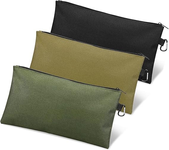 3 Pack Tool Bag Set, 3 Colors Heavy Duty Zipper Tool Pouches for Small Tools, Cables, Parts and A... | Amazon (US)