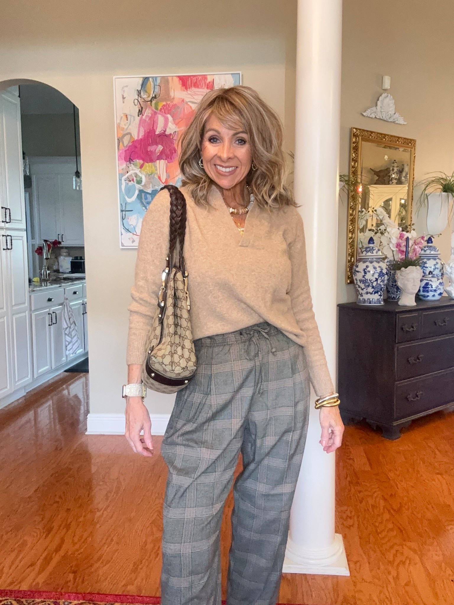 ✨ Neutral layers, tailored details, and a little polish — this outfit is proof you can feel comfy and put-together. I paired a soft knit with pleated trousers and classic block heels for an elevated everyday look. Perfect for errands, lunch dates, or the office.

🤎
#ltkfashion #ltkstyle #ltkover40 #fallstyle #classyoutfits #neutralstyle

#LTKSaleAlert #LTKFindsUnder50 #LTKOver40