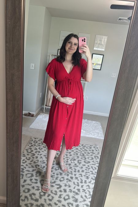 Cute SHEIN maternity dress that is lightweight and flowy and perfect for the summer! Babydoll style, with adjustable waist tie

#LTKSeasonal #LTKStyleTip #LTKFindsUnder100