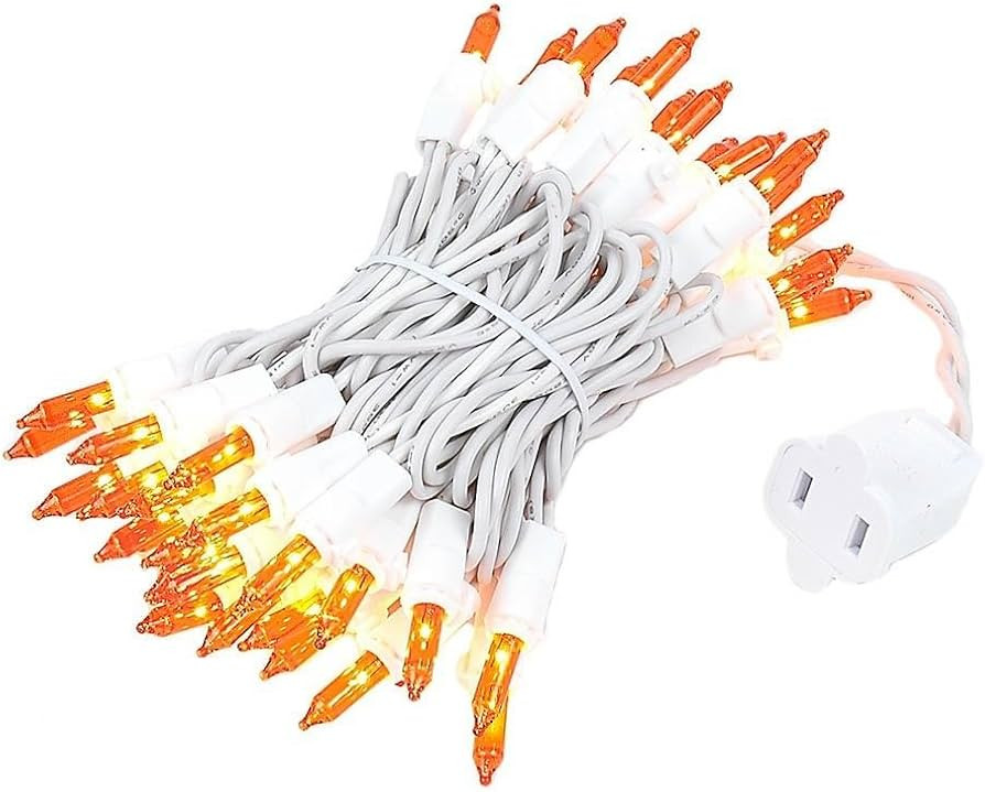Novelty Lights 11 Feet 50 Bulb Incandescent Mini Light String, Amber | Amazon (US)