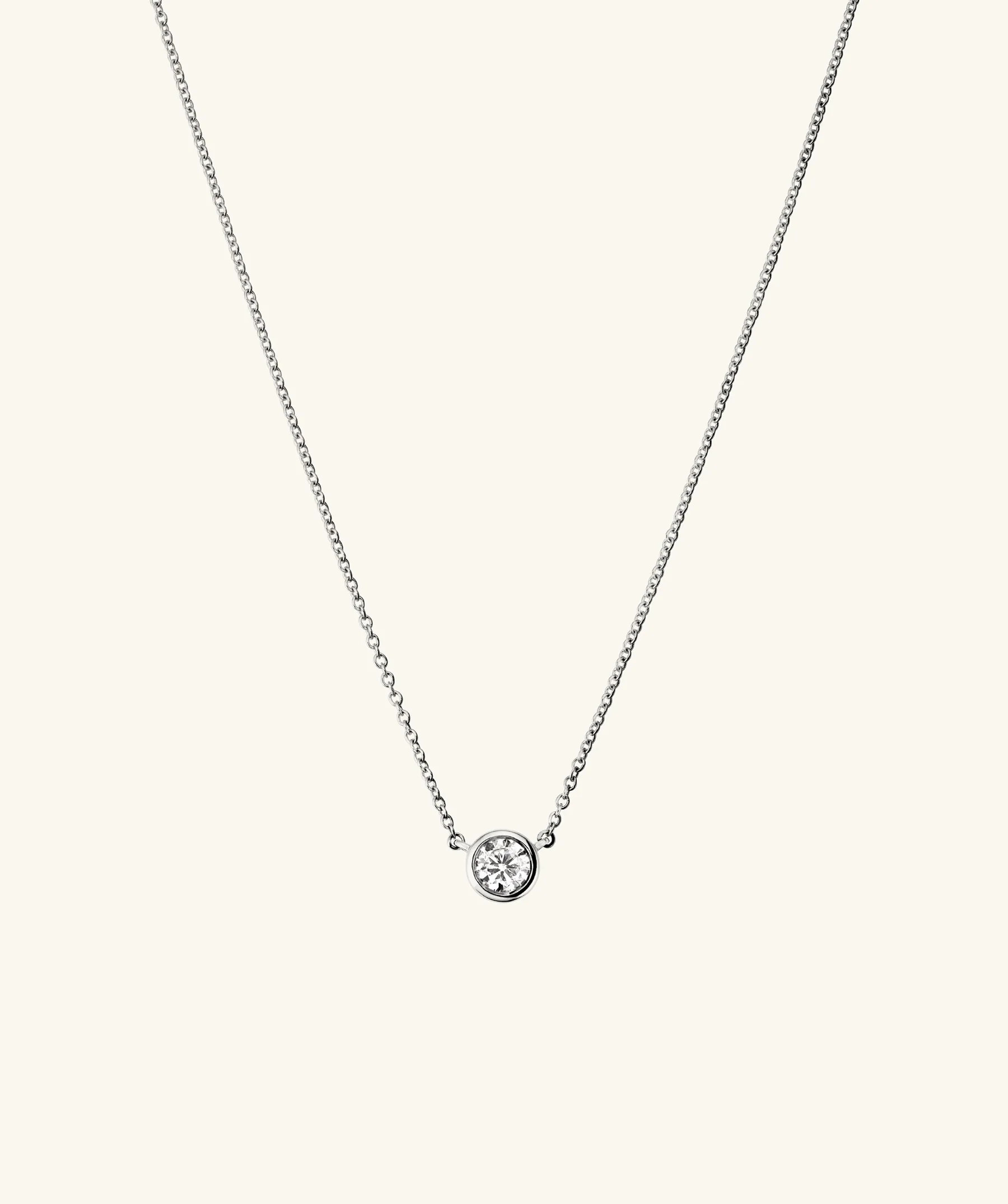 Bezel Lab Grown Diamond Necklace 0.25 ct | Mejuri Fine Crew