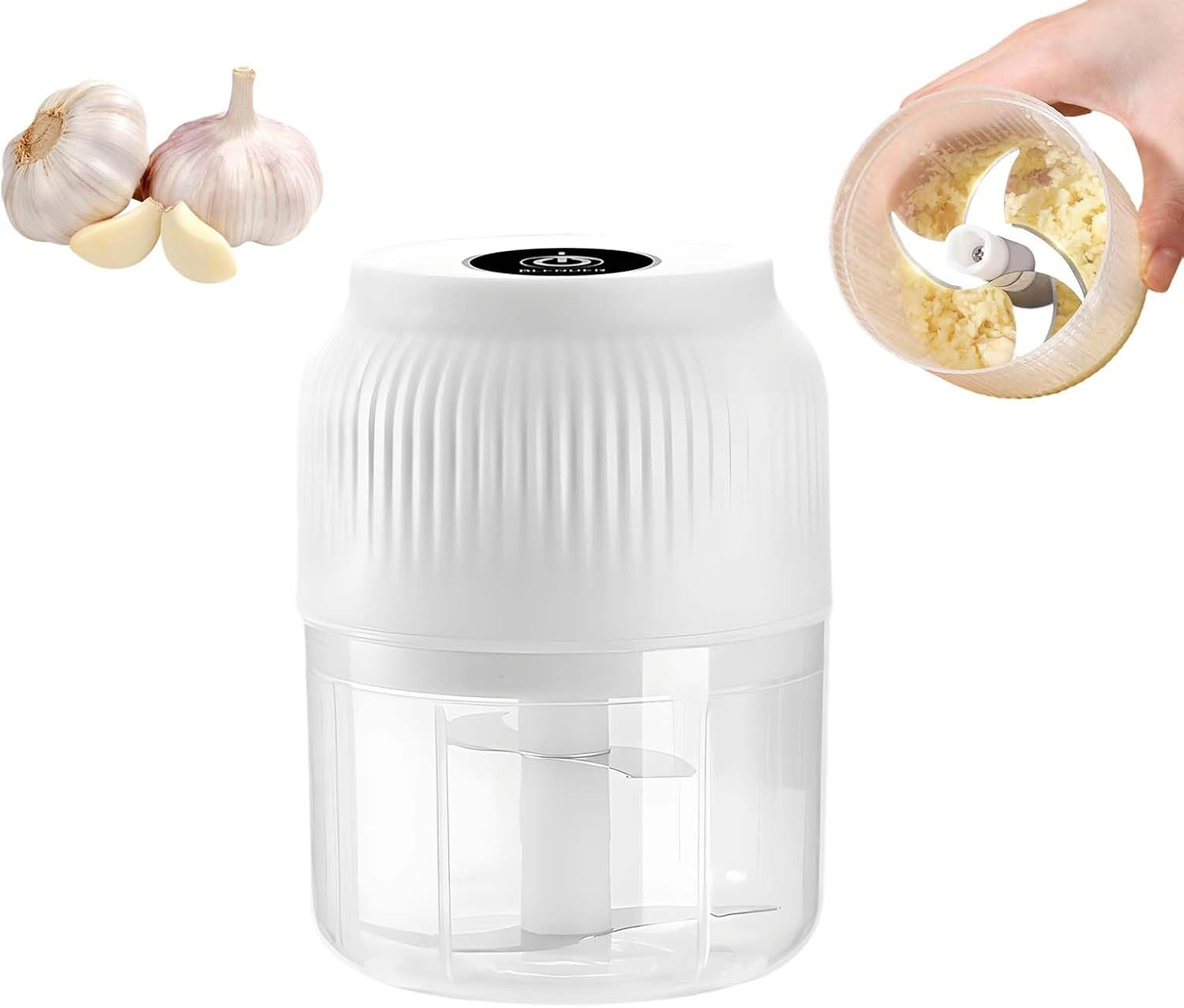 Electric Garlic Chopper, 2026 New Mini Portable Veggie Chopper, Portable Garlic Mincer for Home Cooking, Mini Food Chopper for Home Cooks | Amazon (US)