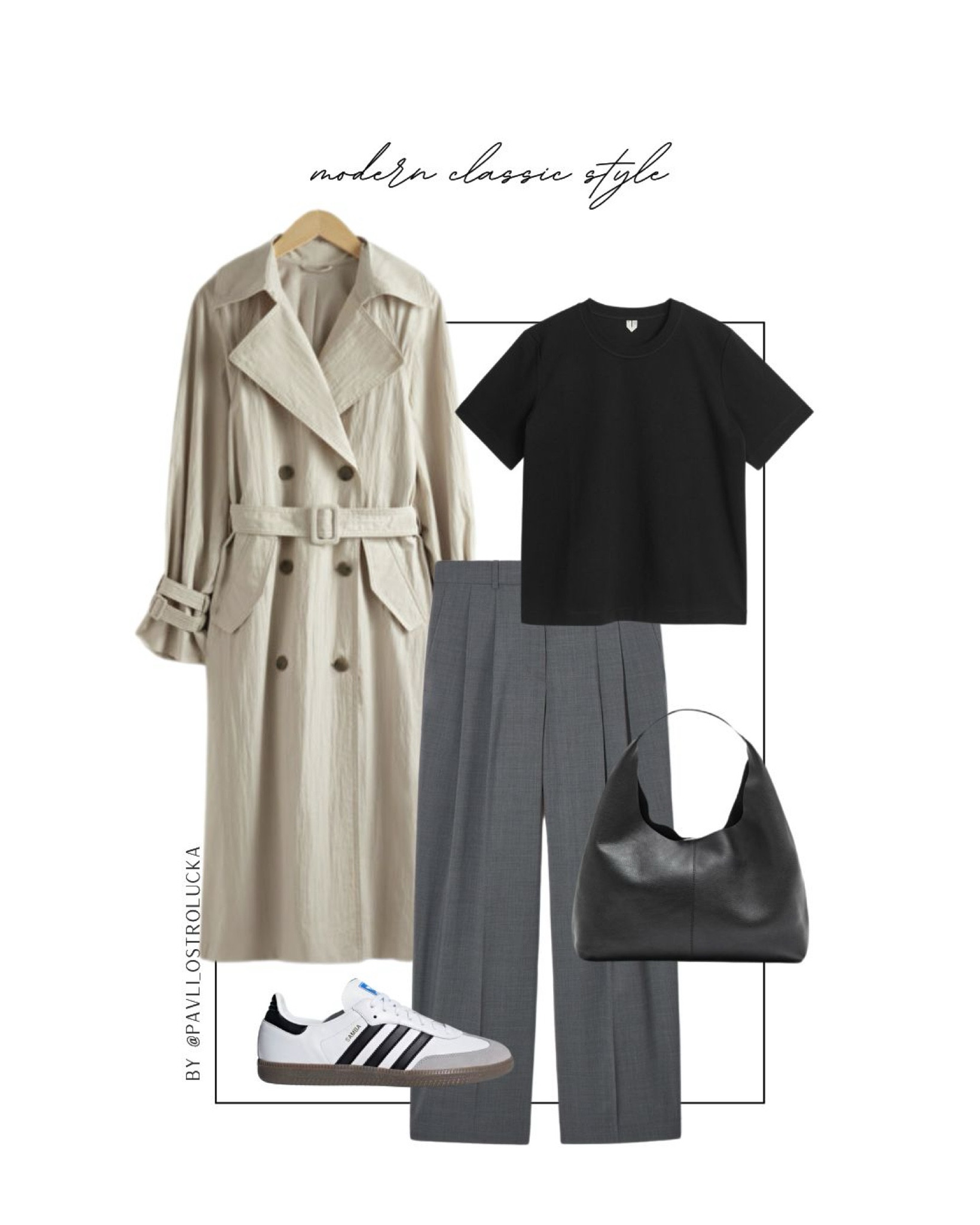 Casual spring OOTD for a rainy day 🖤

Trenchcoat, adidas samba, tailored pants, minimal capsule wardrobe 

#LTKspring #LTKeurope #LTKstyletip