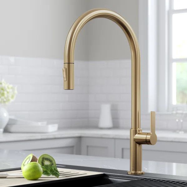 Oletto Single Handle Pull-Down Kitchen Faucet | Wayfair North America