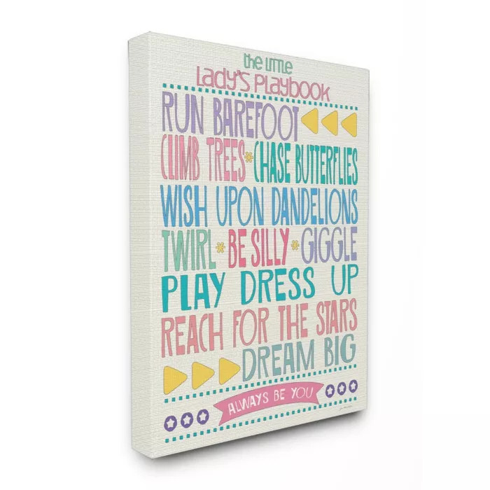 Typography Art Wall Plaque The Little Lady's Playbook Stretched Canvas Wall Art (16"x20"x1.5) - S... | Target