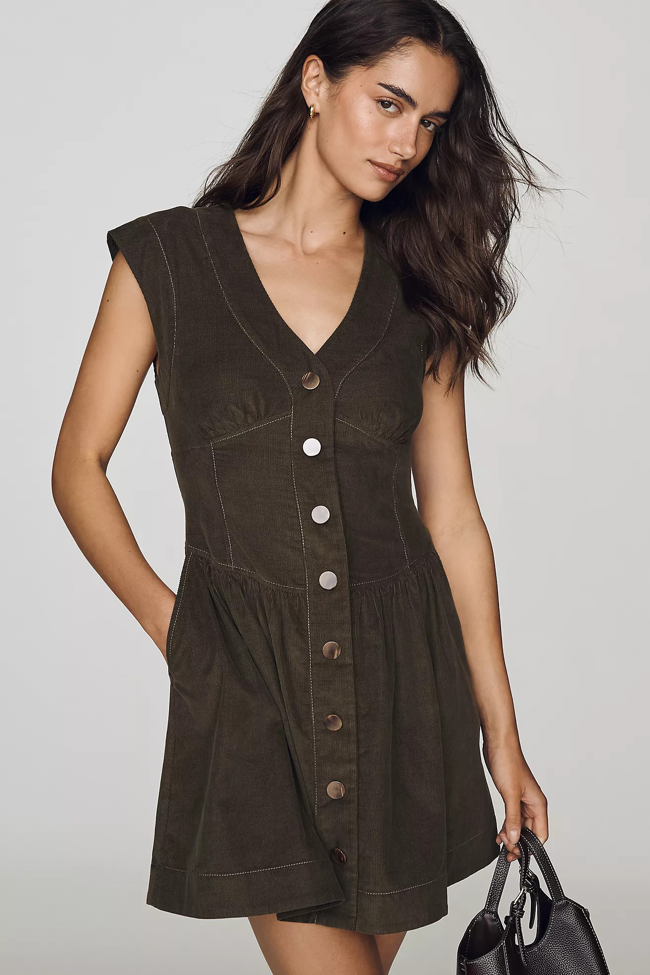 Maeve 100% Cotton Corduroy Mini Dress | Anthropologie (US)