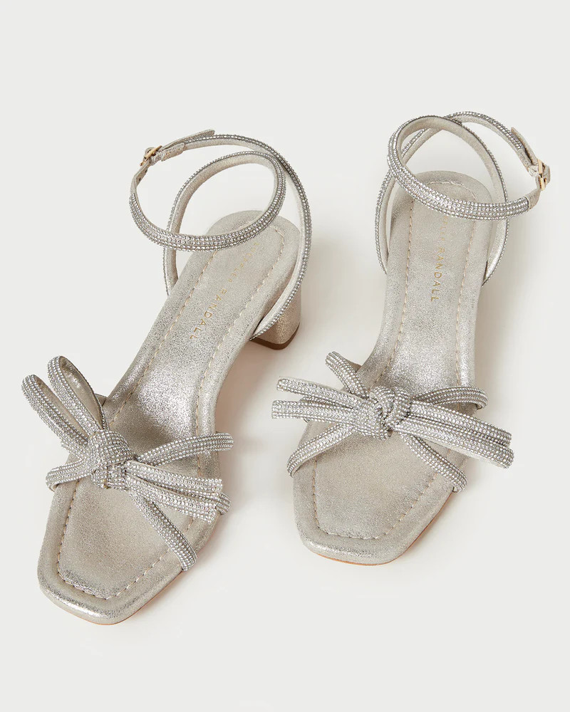 Mikel Cappuccino Bow Mid−Heel Sandal | Loeffler Randall