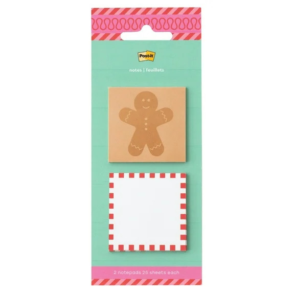 Post-it Jingle Notes ,Gingerbread Man , 1.9" x 1.9", 2 Pads | Walmart (US)