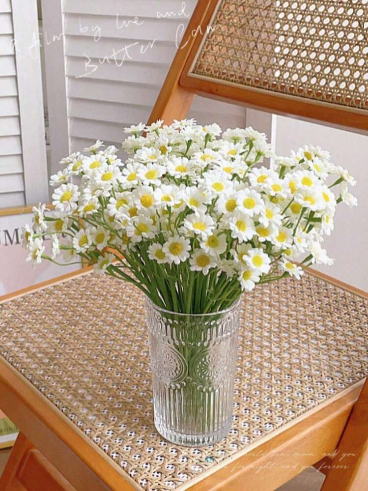 SHEIN 6pcs/12pcs High-End Luxury Ins Style Chamomile & Daisy Artificial Flower Bouquet, Home And Photography Decoration For Dining Table And Living Room Easter | SHEIN