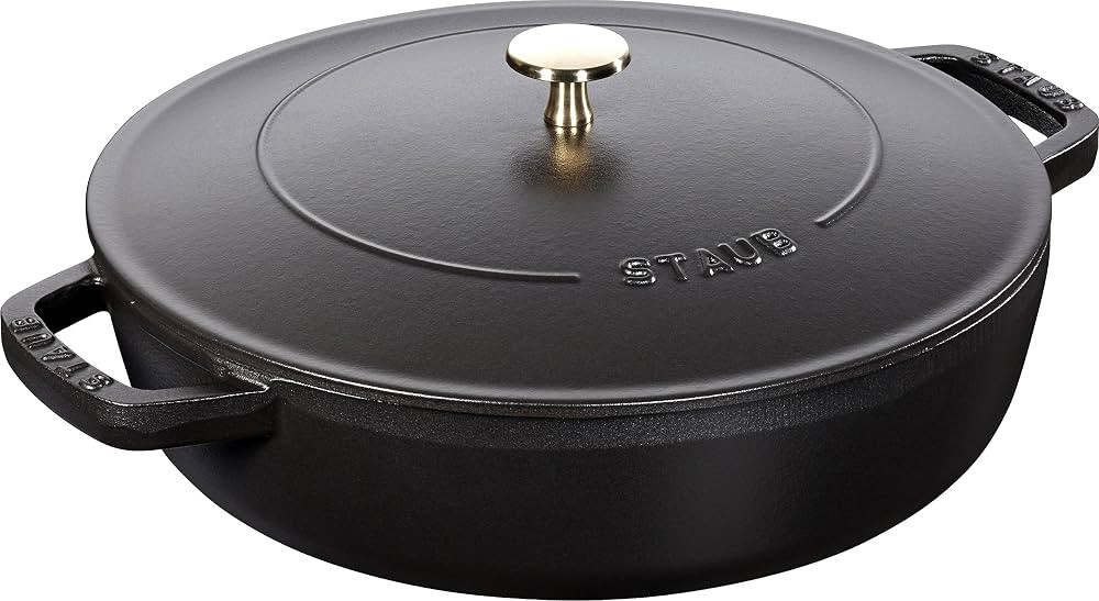 STAUB Cast Iron Dutch Oven 28cm Round Chistera with Lid - Black, All Cooktops, Heat Preserving, P... | Amazon (CA)