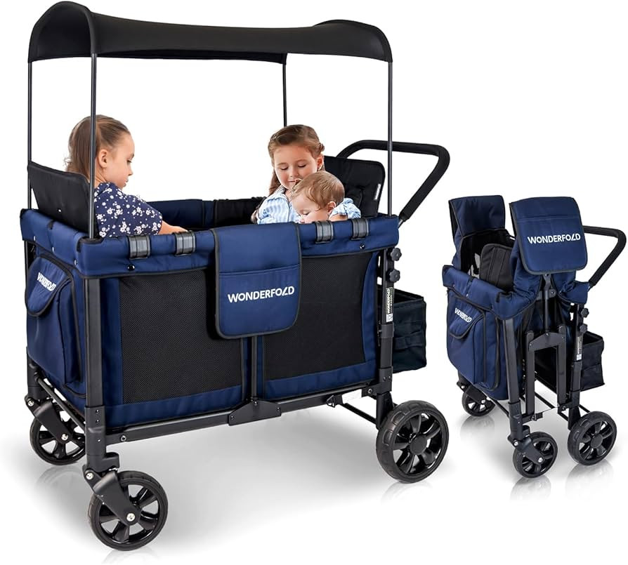 WONDERFOLD W4 Original Quad Stroller Wagon (4 Seater) - Collapsible Wagon Stroller with Seats wit... | Amazon (US)