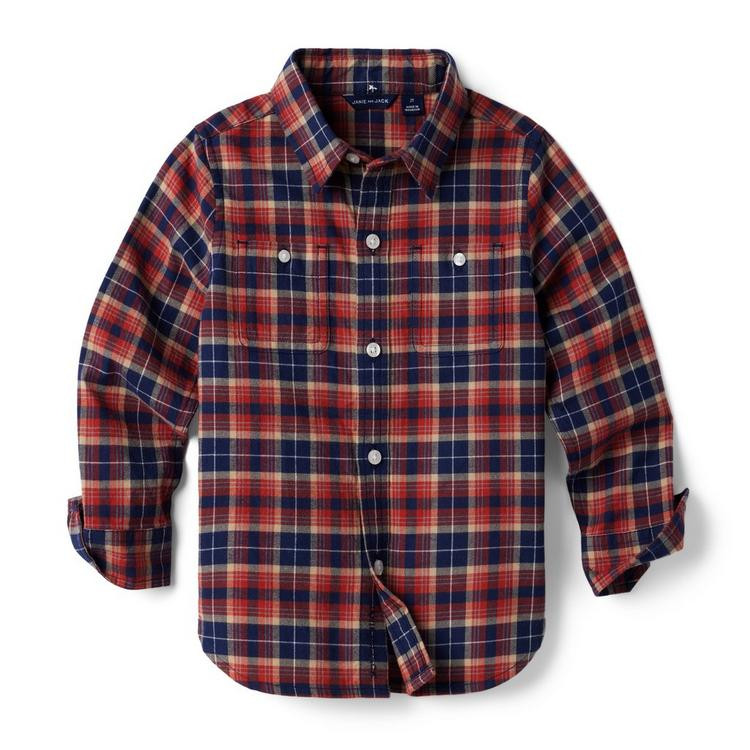 Plaid Brushed Twill Shirt | Janie and Jack