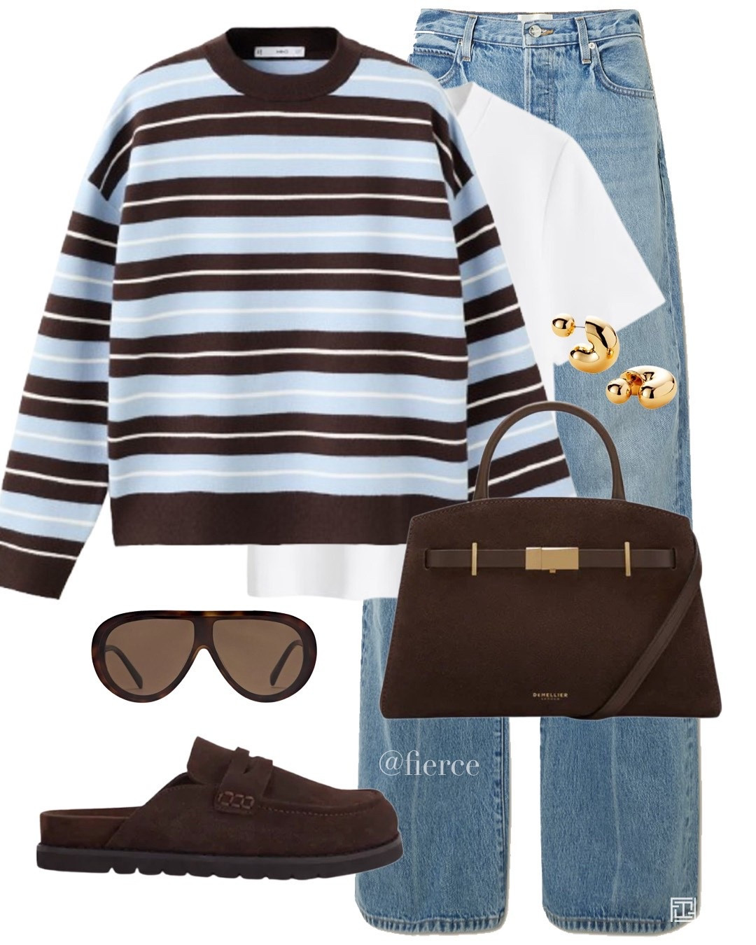 Striped jumper chocolate brown suede backless loafers suede bag casual weekend outfit 

#LTKuk #LTKeurope #LTKspring