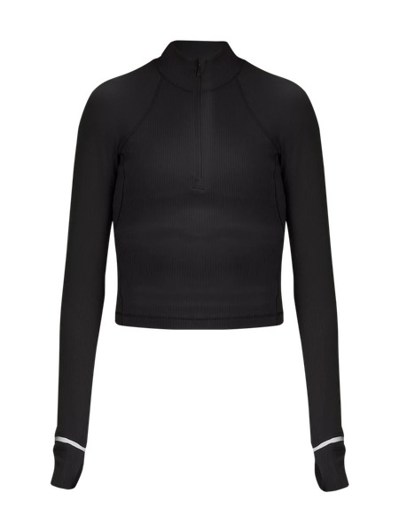 It's Rulu Ribbed Cropped Half Zip | Women's Long Sleeve Shirts | lululemon | Lululemon (US)