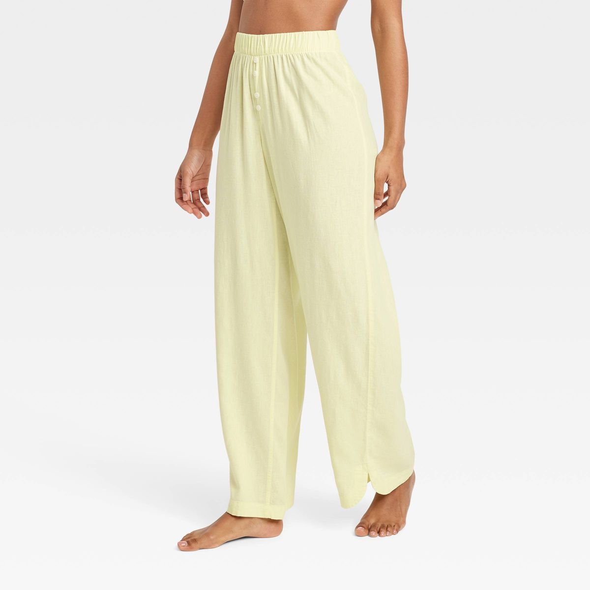 Women's Linen Blend Pajama Pants - Stars Above™ Yellow L | Target