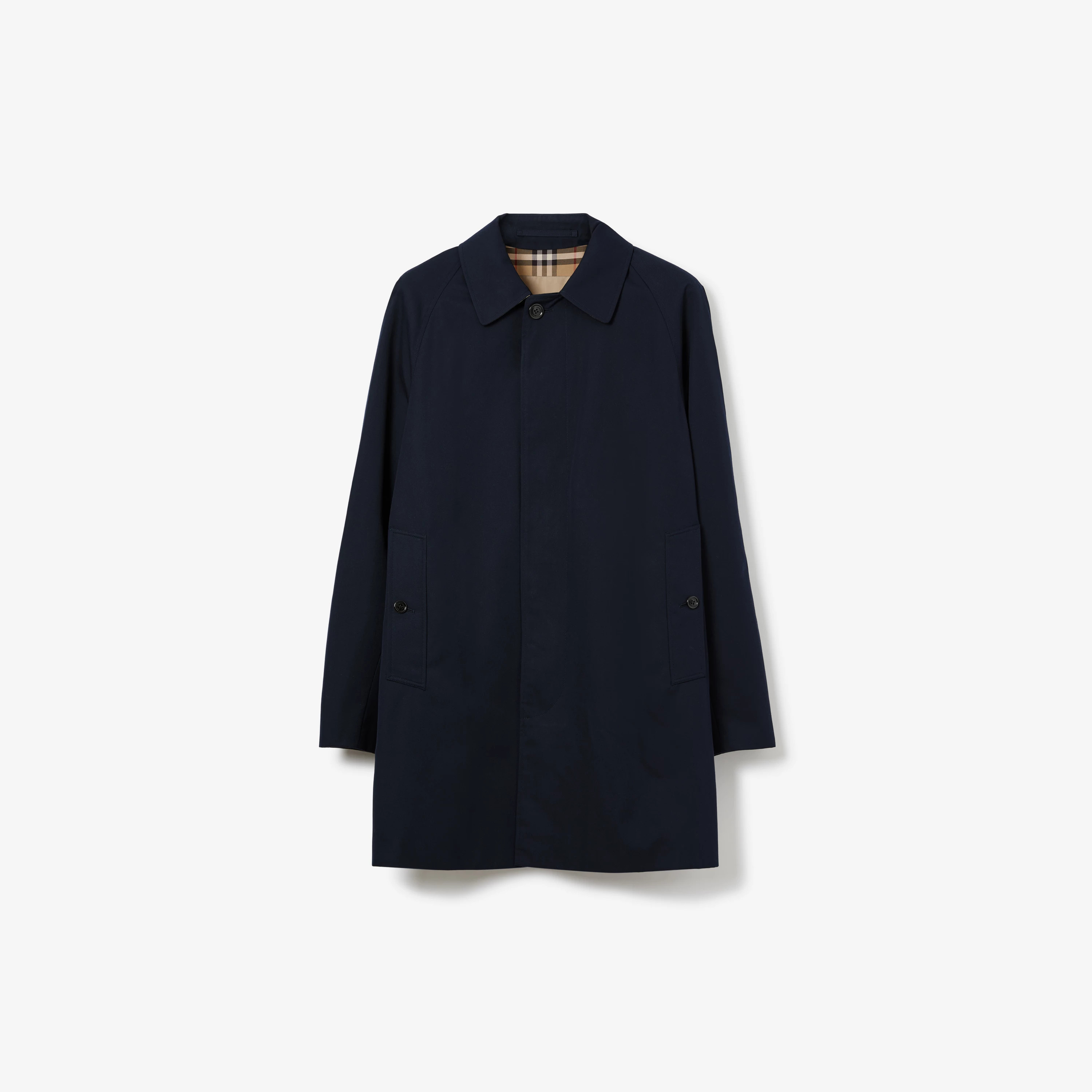 Short Camden Heritage Car Coat in Coal blue - Men, Cotton Gabardine | Burberry® Official | Burberry (US)