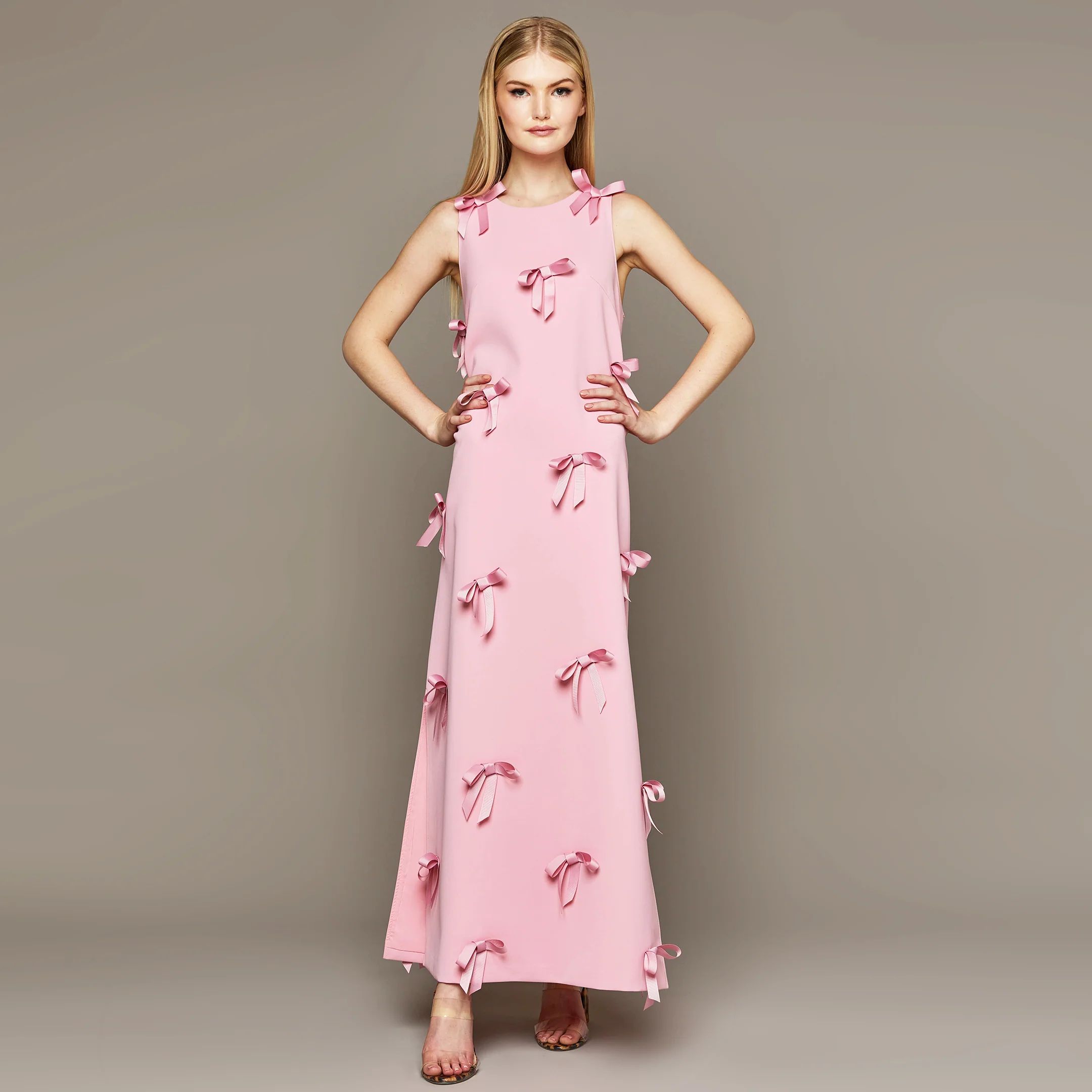 MME. Carlton Bow Garden Dress - ROSE | MME.MINK