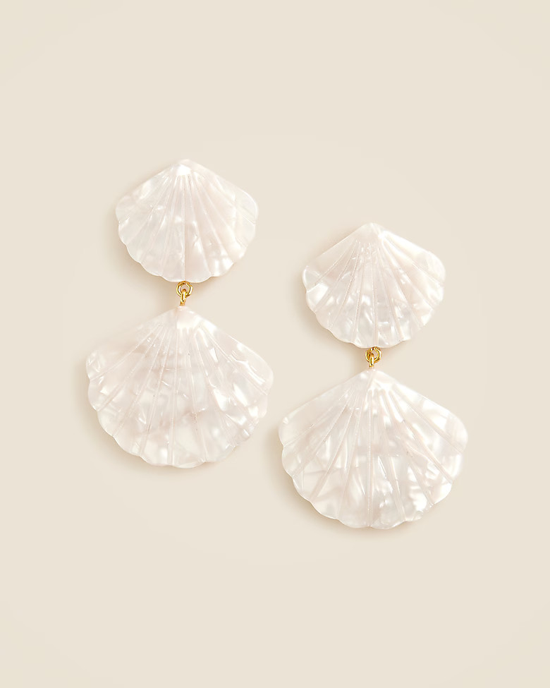Iridescent shell drop earrings | J. Crew US
