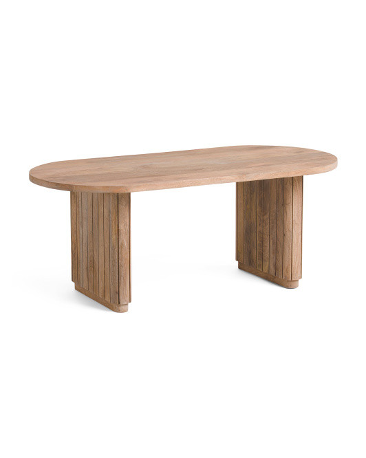 Fluted Mango Wood Coffee Table | TJ Maxx