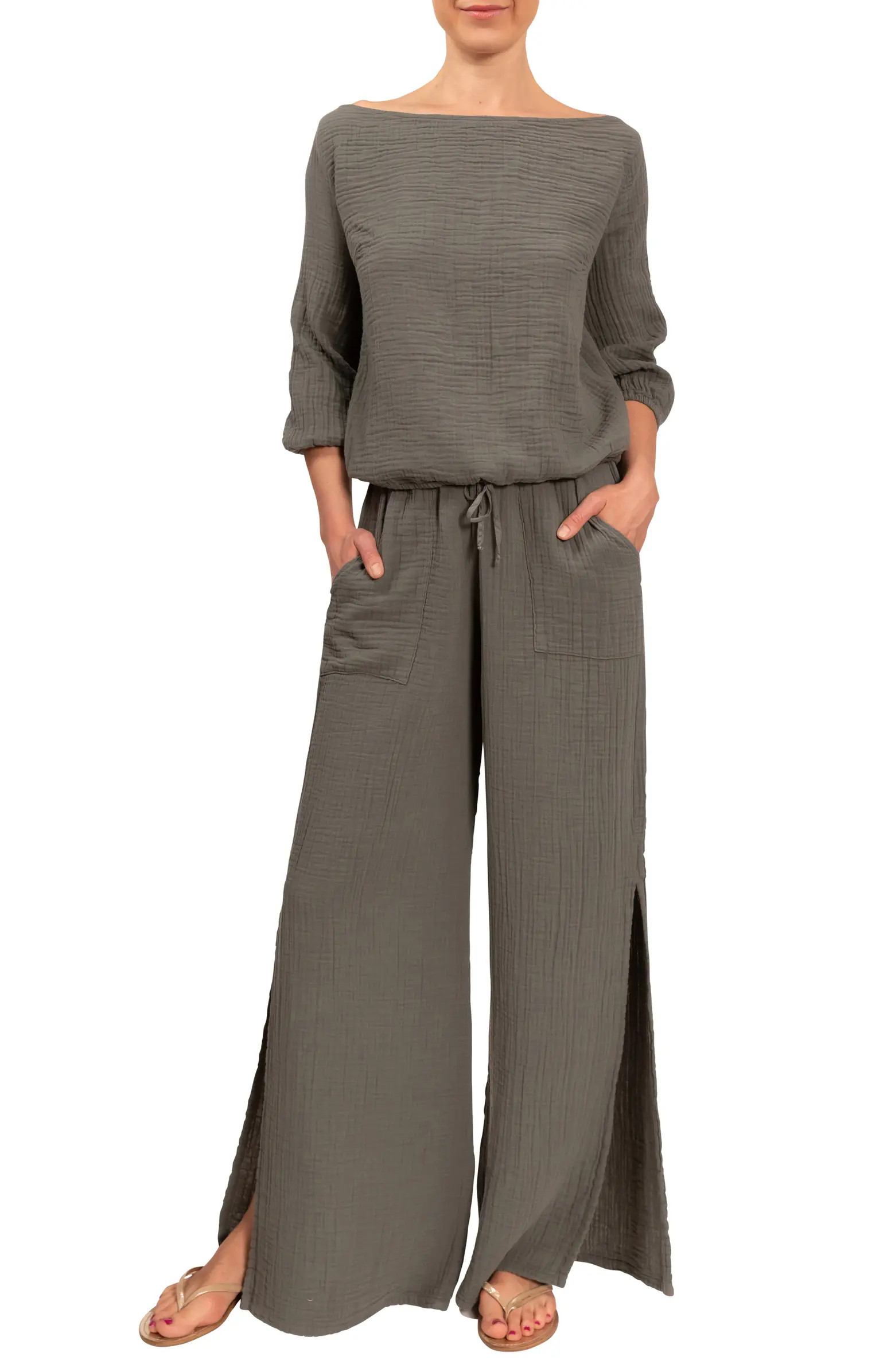 Everyday Ritual Riley Gauze Split Hem Pants | Nordstrom | Nordstrom