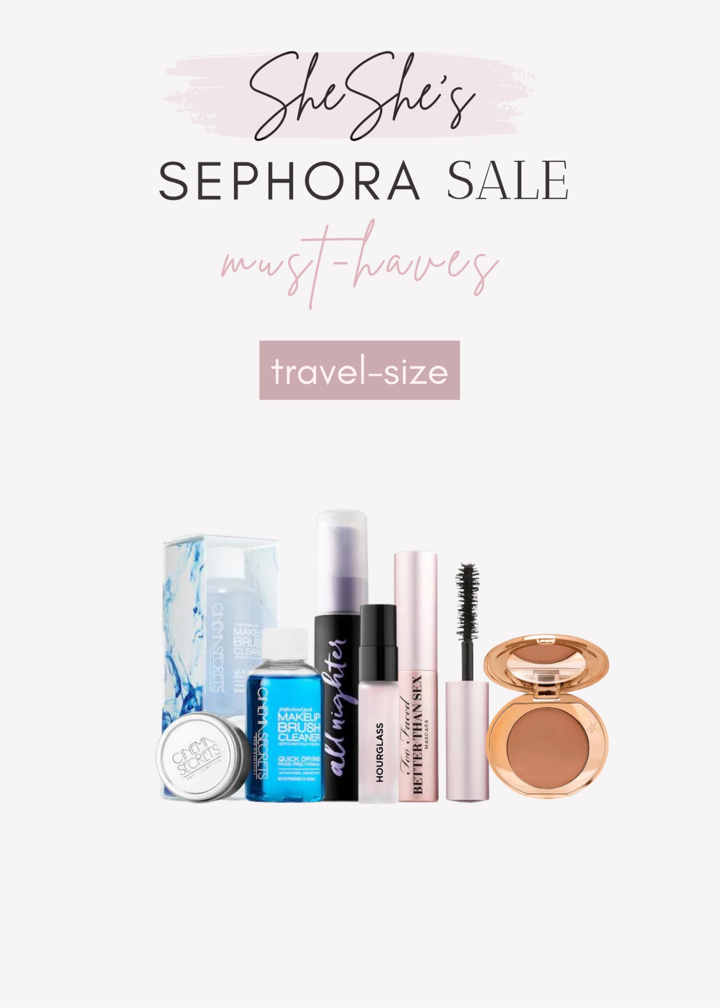 @sephora sevent sale Travel size comes in so handy. A few of my favs
@charlottetolbury bronzer
@hourglass face primer
@urbandecay face primer 
@twofaced Better Than Sex mascara
#makeup #mascara #faceprimer #makeupbrush cleaner 

#LTKunder100 #LTKsalealert #LTKbeauty