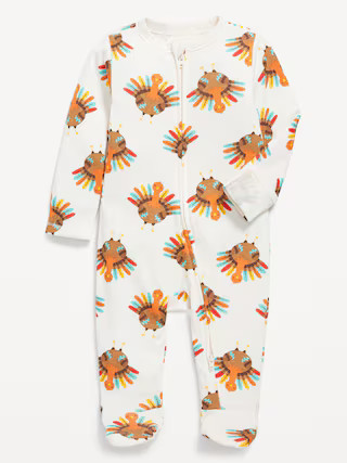Printed 2-Way-Zip Sleep & Play Footed One-Piece for Baby | Old Navy (US)