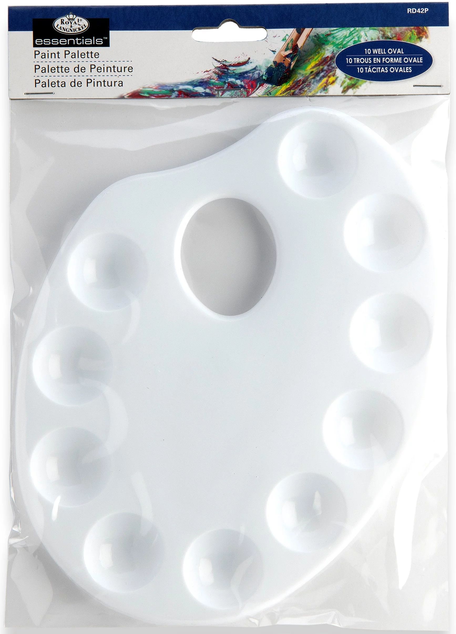 Royal & Langnickel Essentials Ten-Well Oval Plastic Artist Paint Palette | Walmart (US)