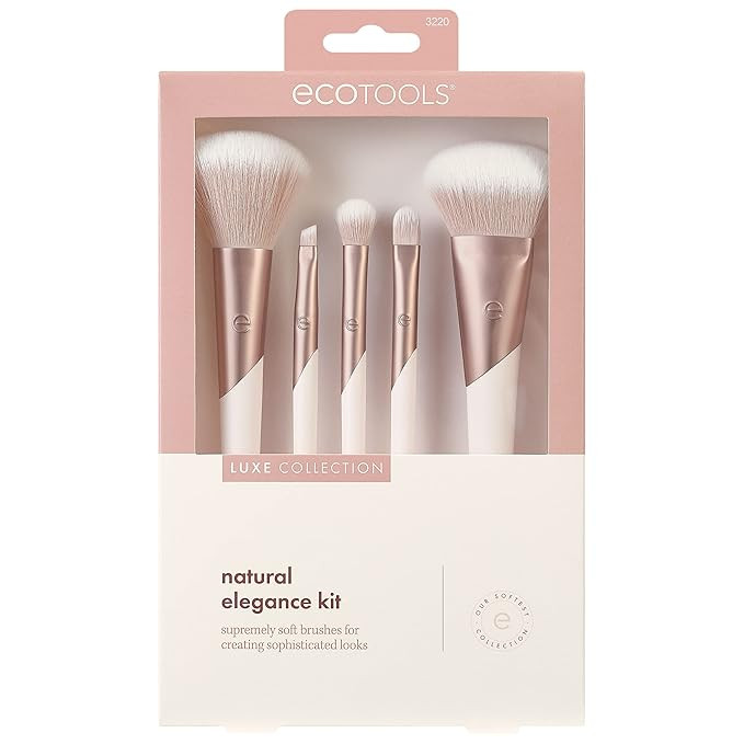 EcoTools Luxe Natural Elegance Professional Face Makeup & Foundation Brush Set, For Face, Cheek, ... | Amazon (US)