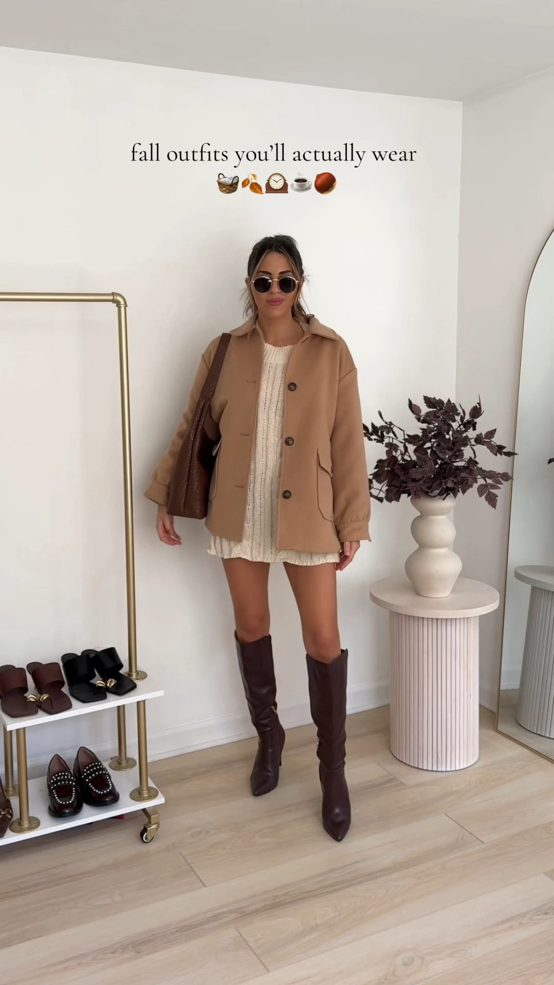 Fall outfit ideas — cozy layering with a chunky oversized sweater (wearing a medium) and a camel jacket (exact jacket is an oldie but linked similar) and knee high boots (these run true to size!)

#LTKSeasonal #LTKFindsUnder50 #LTKStyleTip