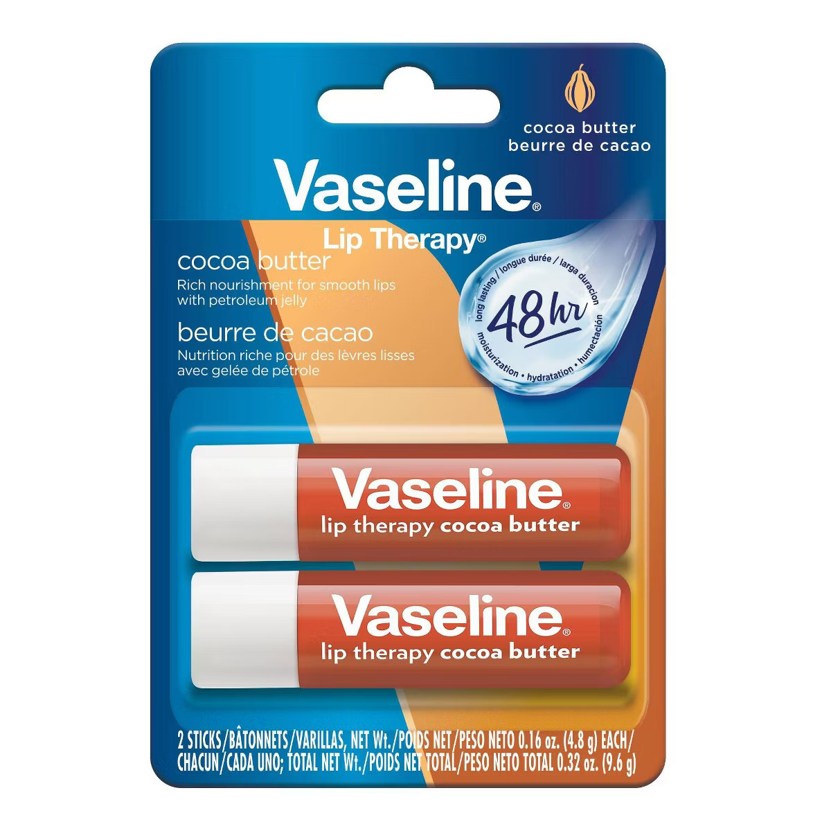 Vaseline Cocoa Butter Moisturizing Lip Therapy Twin Pack | Target