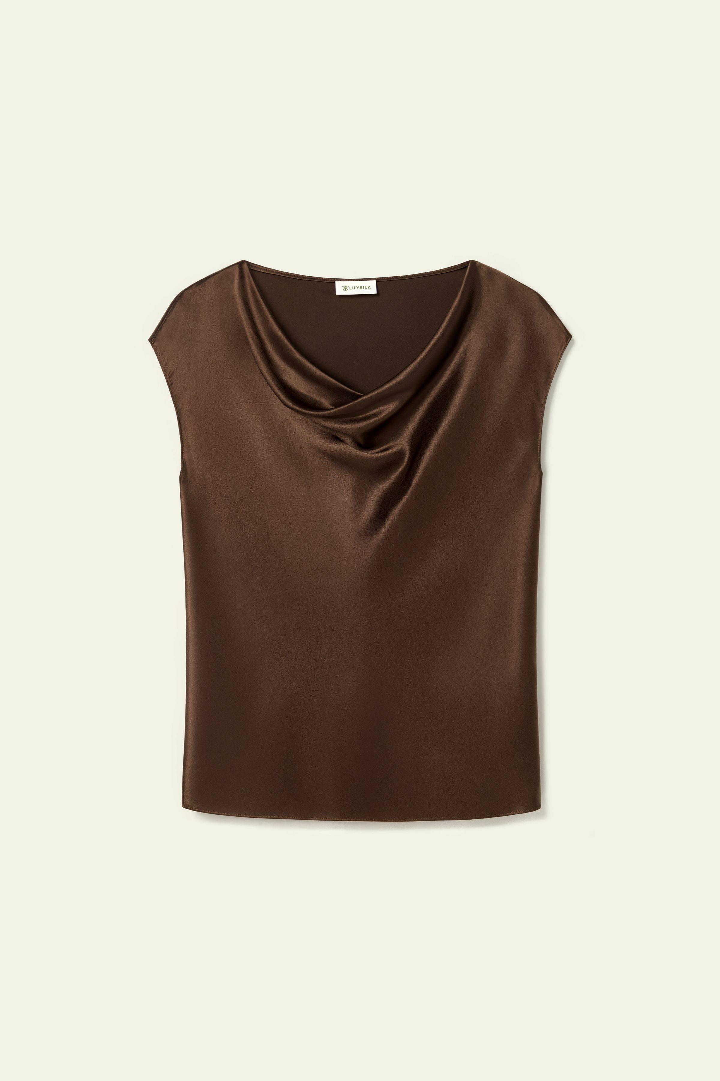 Sleeveless Cowl Neck Slim Fit Top | LilySilk