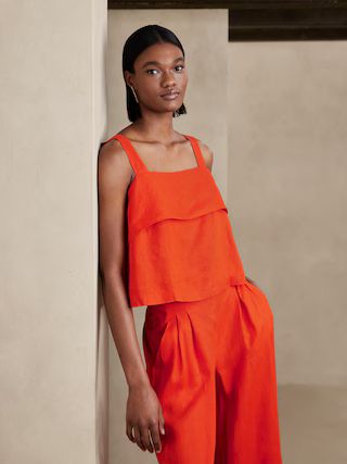 Mia Square-Neck Linen Tank | Banana Republic (US)