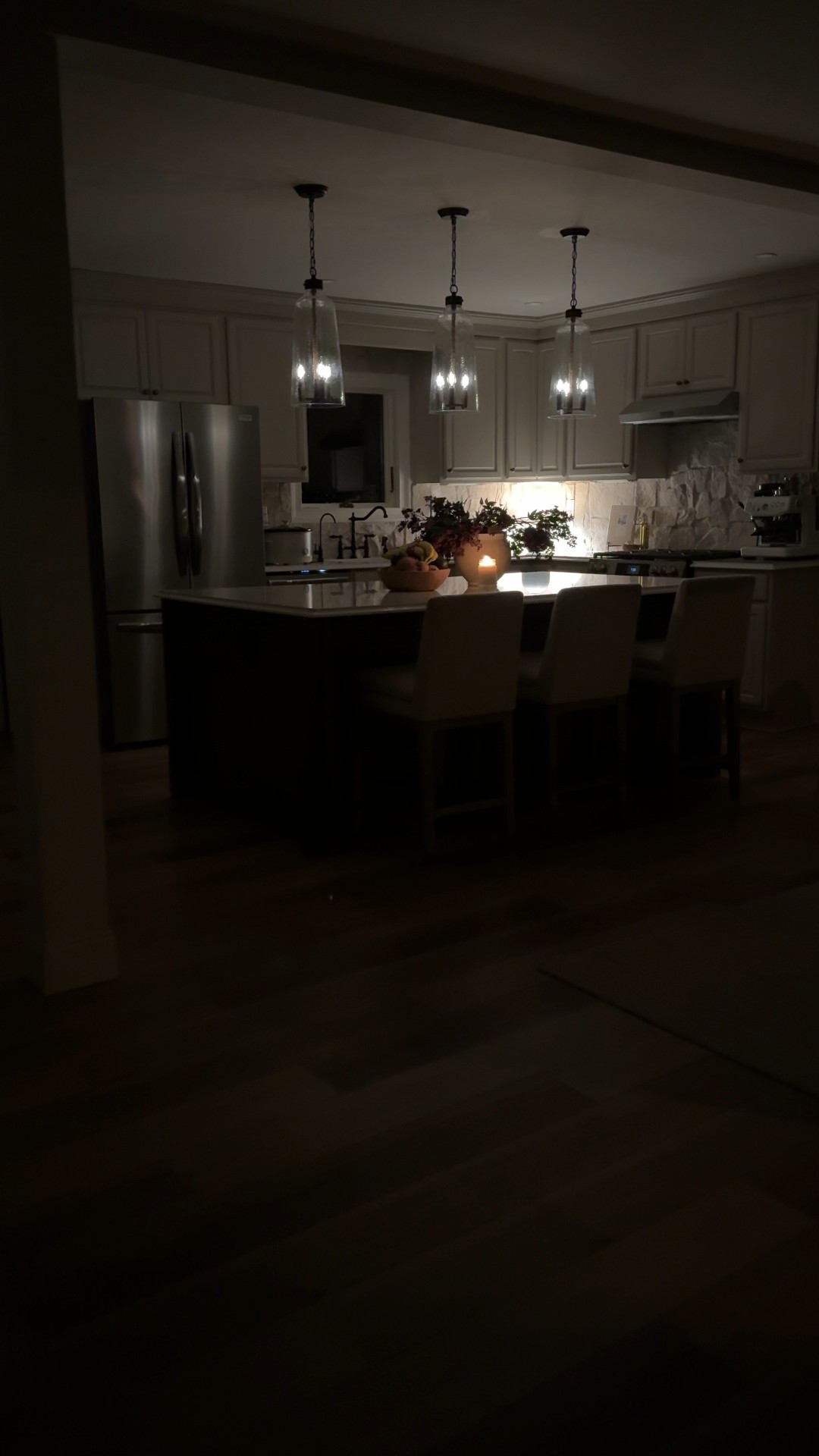 Living for the cozy fall nights! Finally got our kitchen pendant lights swapped out and they truly just made our kitchen look so different in the best way 

#LTKU #LTKHome