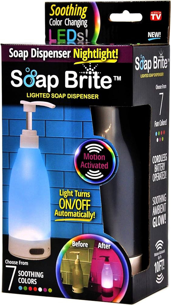 Soap Brite SOAP-MC6 LED Lighted Dispenser-12.8 Ounces-7 Soothing Color Options, Multi | Amazon (US)