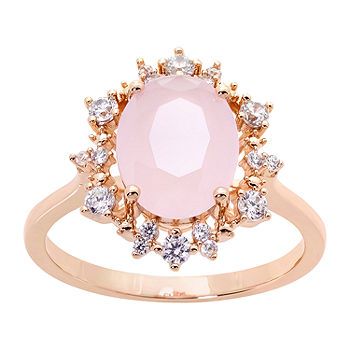 Sparkle Allure Cubic Zirconia 18K Rose Gold Over Brass Halo Cocktail Ring | JCPenney